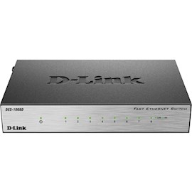 სვიჩი D-Link DES-1008D, Unmanaged Switch, 8 ports 10/100Base-TX, Gray